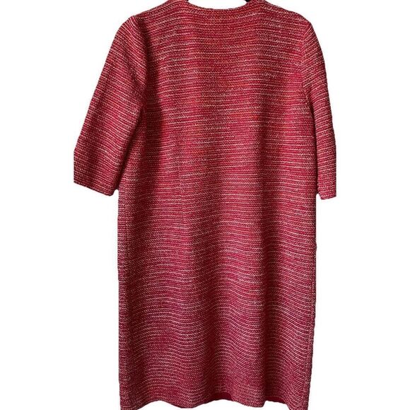 New $350 Misook Tweed Shift Dress in Sunset Red Size Large - Picture 6 of 6